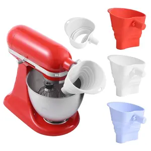 CPERSDEJ Mess-Free Flour Funnel for Kitchen Aid Mixer Food-Grade Silicone Funnel Stand Mixer Attachment for 4.5–5 Qt Tilt-Head Models Dishwasher Safe White Suitable for blizzard kitchenaid