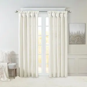 Twist Tab Lined Window Curtain Panel Pair