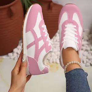 Soft Suede Panel Trainers For Women Lightweight Sneakers Casual Athletic Shoes Springfresh