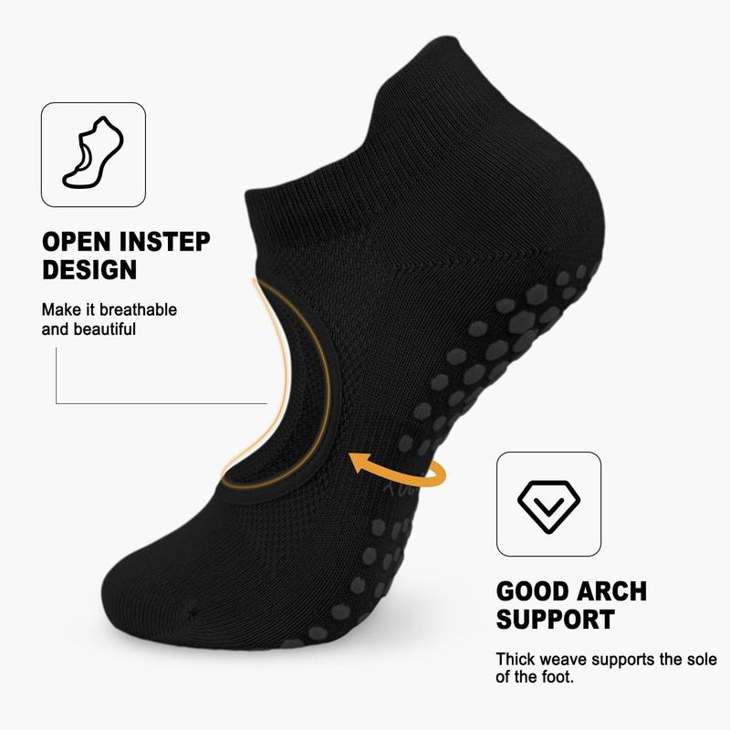 5 Pairs Pilates Socks Yoga Socks with Grips for Women Non Slip, Pilates, Workout, Pure Barre, Ballet, Dance, Hospital Socks Womenswear