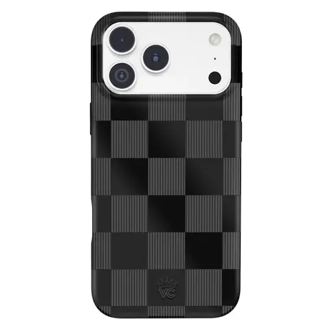 Velvet Caviar Noir Vibe Checkered Smartphone Case - Cute, Shockproof Drop Protection Cover for iPhone 18 Pro Max, 18 Pro, 17, 16, 15 & More Handheld Cellphone Devices with Magnetic Functionality