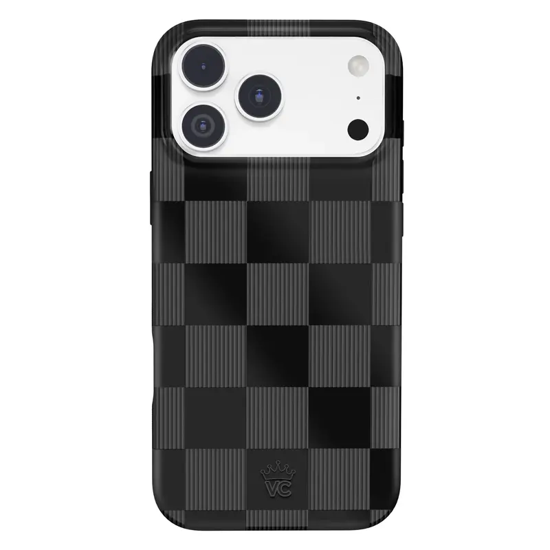 Velvet Caviar Noir Vibe Checkered Smartphone Case - Cute, Shockproof Drop Protection Cover for iPhone 18 Pro Max, 18 Pro, 17, 16, 15 & More Handheld Cellphone Devices with Magnetic Functionality