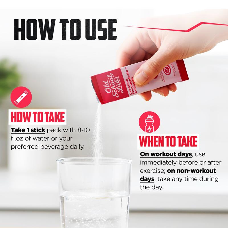 Creatine Stick Packs for Women | 5000mg Creatine Monohydrate, 2000mg Collagen & BCAA 2:1:1