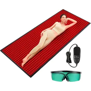 VEVOR Red Light Therapy Mat for Full Body, 1280PCS 3-Chip LED Light Therapy Pad & Controller, 10/40Hz Pulse, 10-90 Min Timer, 660nm Red & 850nm Near Infrared Light Therapy for Pain Relief, Skin Health