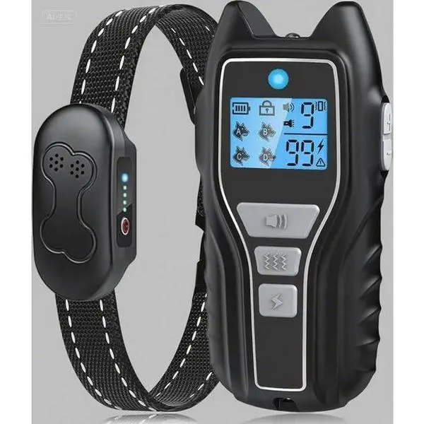 Rechargeable Dog Training Collar with Remote - IPX7 Waterproof E Collar for Dogs, 4 Safe Modes Flashlight Beep Vibration Shock, Adjustable Strap for All Dog Sizes (8-150lbs) Grey bloat  bowl shaped  harness cat  toys dog  collars harness dog  accessories