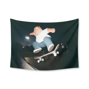 Peter Griffin Album Cover Fabric Tapestry - Artwork Print, Artistic Design, Durable Whimsical Home Decor Wall Art for Men’s College Dorms & Man Caves with Summer Vibes, Artwork Print Tapestries, Artistic Tapestry Tapestries