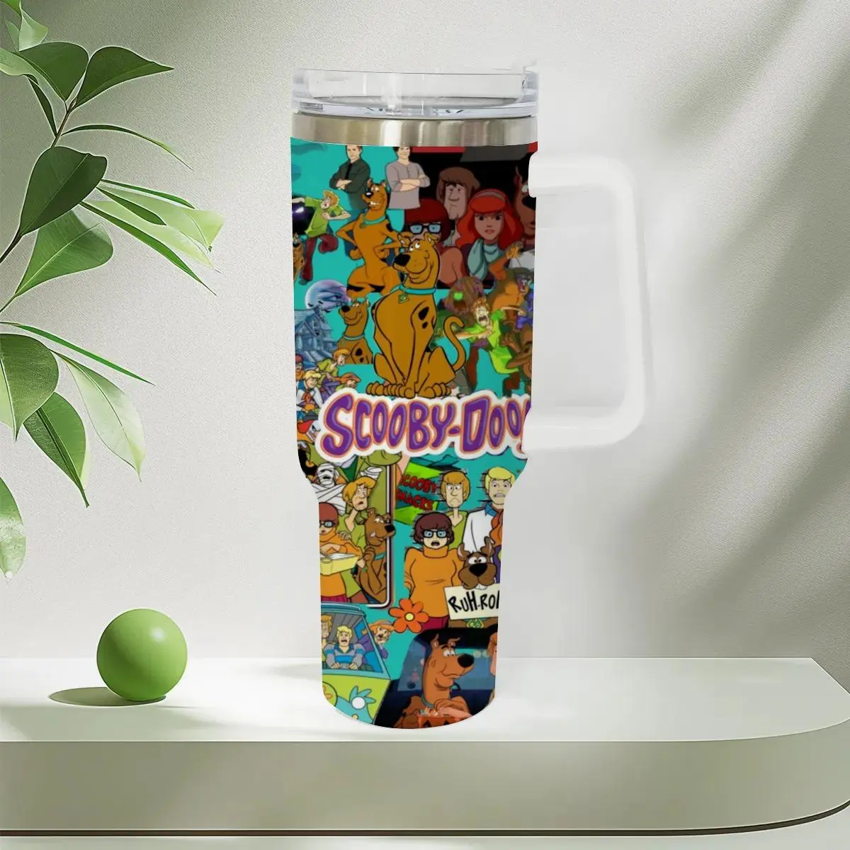 40oz Stainless Steel Tumbler, 1 Count SCOOBY-DOO Stuff Pattern