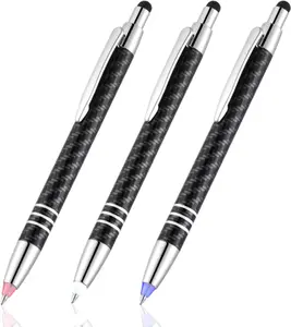 Lighted Tip Pen with Stylus 3-in-1 - LED Penlight Light Up Pen Light Ballpoint Pen with Light for Writing in The Dark - Pack of 3 - Red/Blue/White Light - GL006