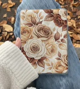 Neutral Roses Kindle Insert for Clear Case – Aesthetic Book Lover Decor | Cozy Reading Accessory
