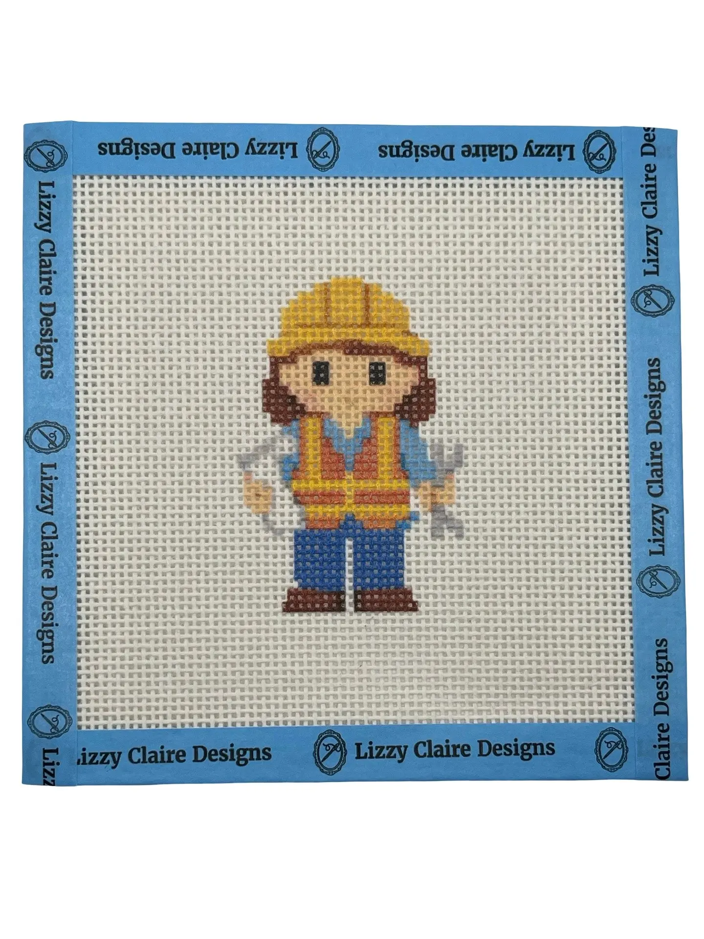 Engineer Lizzy Claire - 13 mesh - 6 x 6 - Needlepoint Canvas