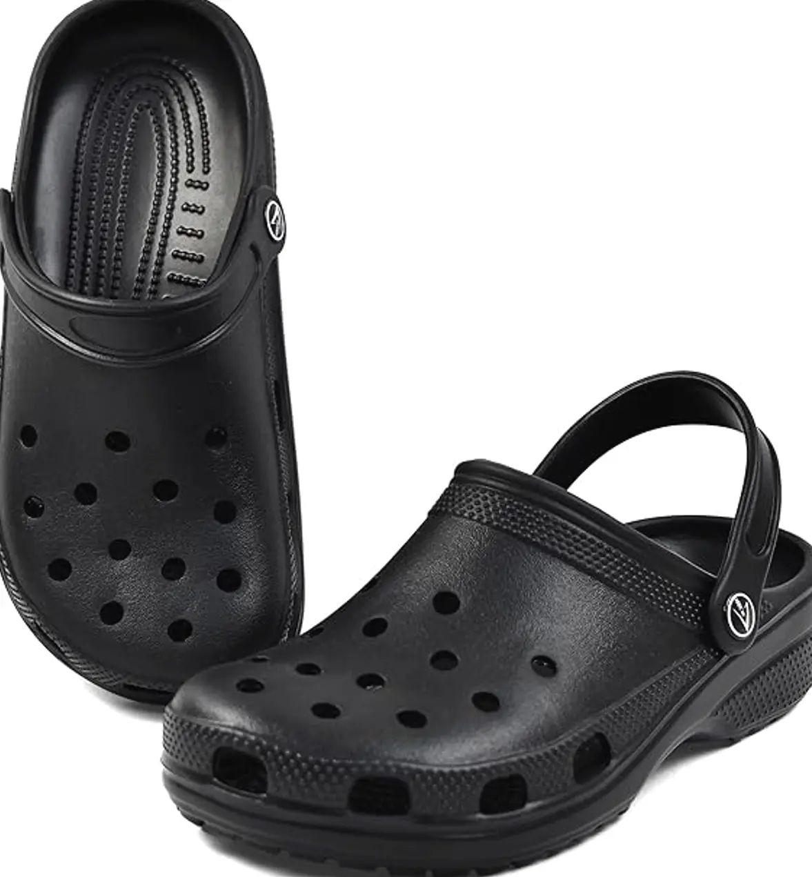 Comfortable Black Clogs for Adults, Water-Friendly Slip-On Shoes, Size M4/W6