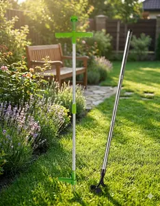 [2-Pack] Stand-Up Weed Puller Set | No Bending Root Remover Tool | Save Your Back Gardening Kit Extra Long Foldable Magnetic Grabber High  Foam Cannon Washer Pipe Dredging Sanitizing Agent Snow Shovel Multifunctional Garden Telescopic Car Ice Scraper