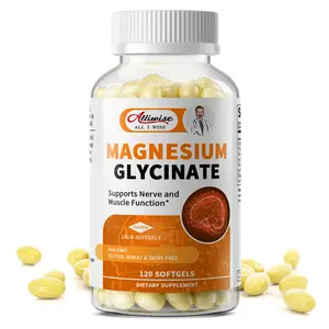 Alliwise Magnesium Glycinate 400mg Softgels with Vitamin D3 & B6,Small Easy to Swallow Gel Caps,High Absorption, Gentle on Stomach,Supports Sleep, Muscle & Calm,Bone Health,120 Softgels Fitness Dietary Supplement All Natural Supplement