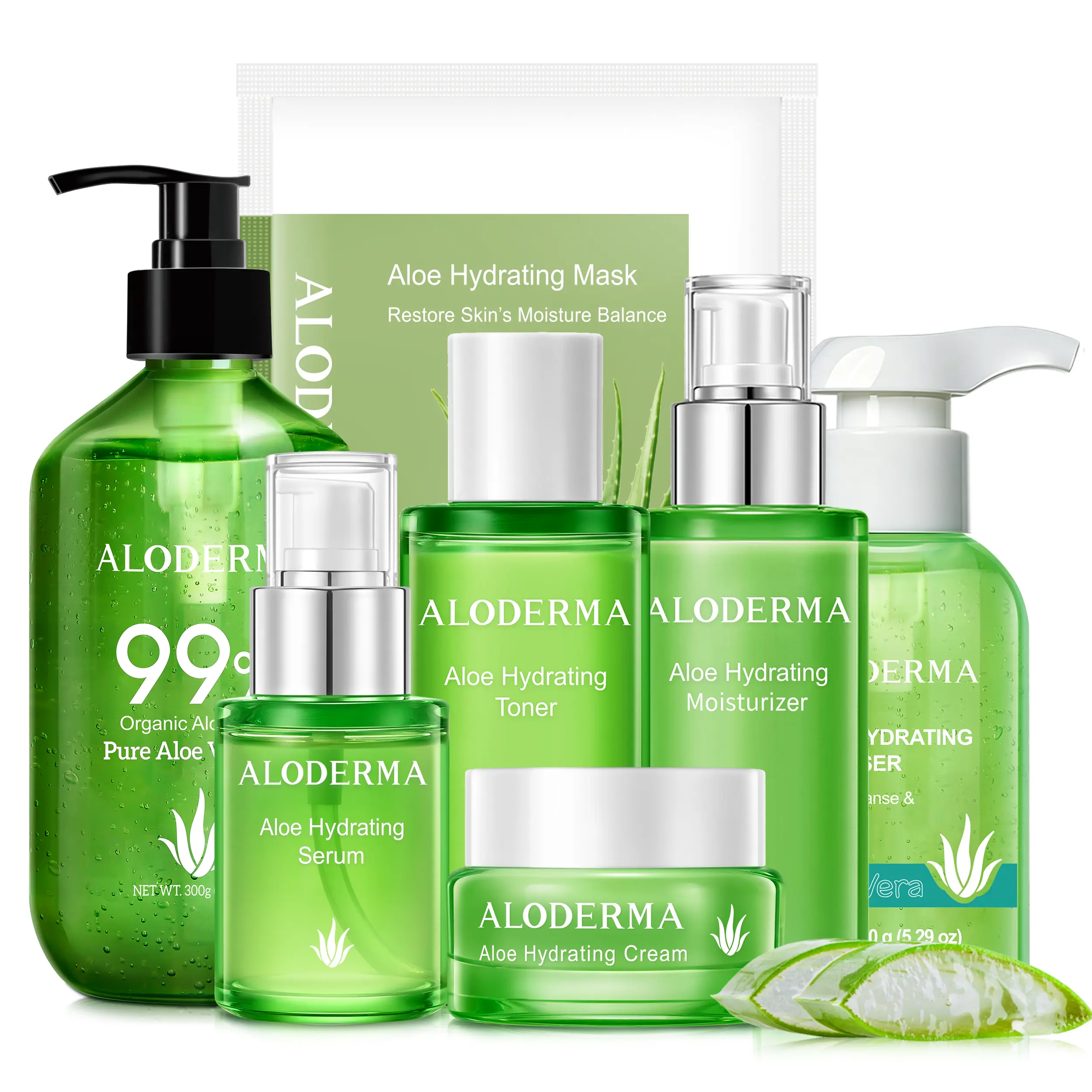 Aloderma Luxury Aloe Hydrating Set 7-Piece Set