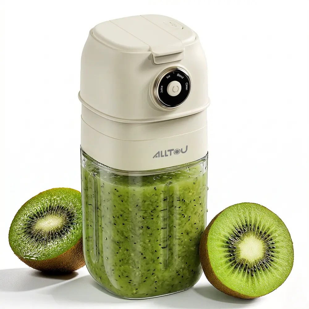 ALLTOU Portable Blender | 20oz (580ML) BPA-Free Personal Blender with 4 Smart Modes (Juice, Ice, Blend & Clean), 22000 RPM USB Rechargeable Self-Cleaning Smoothie Maker for Protein Shakes & Travel