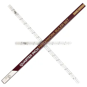 | Quarter-Inch Patchwork ing Ruler Set | Includes 9" and 17" Quilting Rulers for  Marking and Measuring |  1/4 ,  1/2 , and 1" from Each Side | Non-Slip Coating Grips Fabric