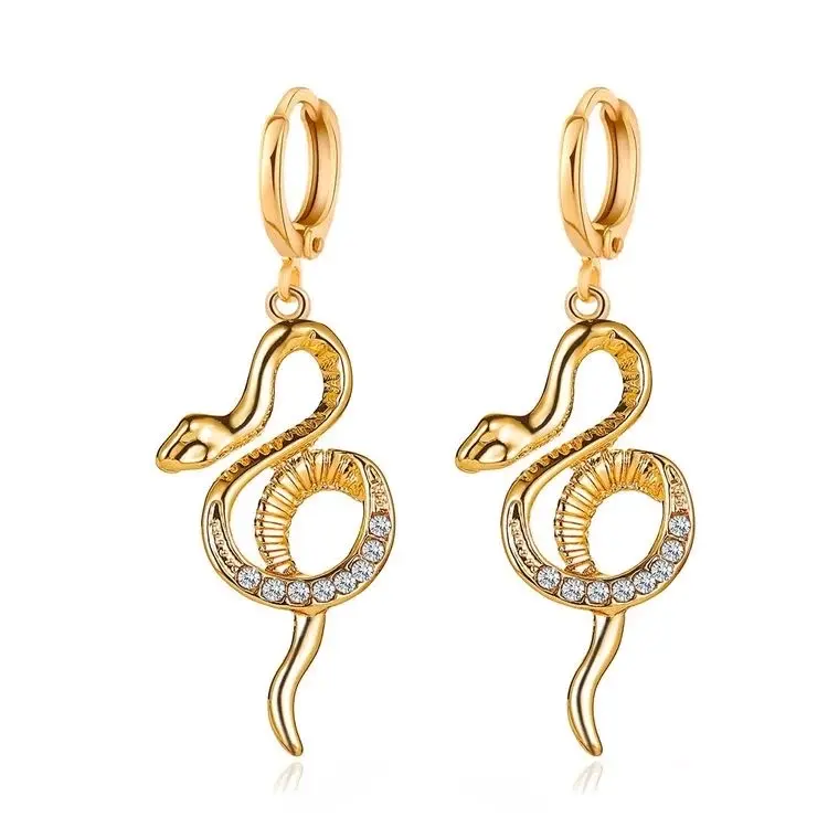 Dimond Snake long Earrings by Advaya Female Elegant Casual