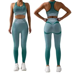 Seamleas  2PCS Activewear Outfit Women Workout Clothing Sports Bra Leggings Seamless Gym Fotness Set Yoga Set