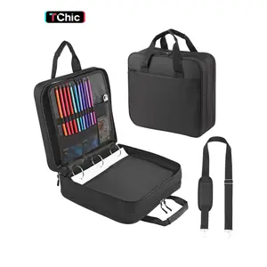 Zipper Binder 3 Ring with Shoulder Strap, 2 Inch O-rings, 500-sheet Capacity, Binder Bag with Expanding File Folder & Multi-pockets, Trapper Keeper Fits for 13 Inch Laptop, Office Accessories, Storage Binder