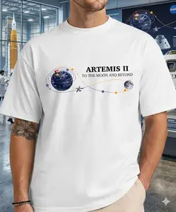 Artemis II To The Moon And Beyond T-Shirts, Artemis II 2026 Back to the Moon T-Shirt - Retro Manned Lunar Mission Shirt for Science Fans