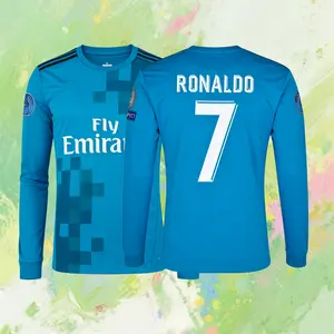 17 18 Away Soccer Jersey 7# Ronaldo Long Sleeve Jersey Fans Version