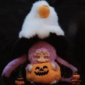 LuckyDeerNai Good Night Bunny Halloween Witch Edition Plush Toy – Cute Kawaii Limited Magic Series Doll, Soft Fluffy Bunny Plushie, Adorable Gift for Girls & Plush Collectors, Festive Decoration