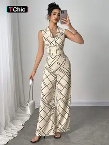 【Plus Size】 All Over Print Shirred Dress, Elegant Fashion Casual Sleeveless A Line Dress for Daily Outdoor Wear, Women Plus Clothing for Summer, Sundresses