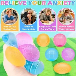 1pc/Multi Pcs Optional Colorful Textured Sports Ball Squishy Toys, Rugby/Basketball/Football Shaped Stress Relief Fidget Balls, Stress Relief Gadgets, Perfect as Kids' Birthday Party Favors & Adults' Home/Office Anxiety Relief Fidget Toys