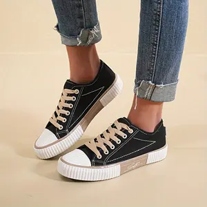 Women's Canvas Low Top Sneaker Lace-up Classic Casual Shoes for Women