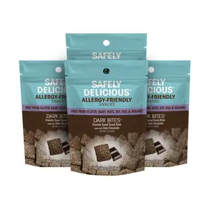 Dark Bites | 3 oz - 4 pack | Safely Delicious Allergen-Free, All-Natural, Gluten Free, Dairy Free, Peanut Free, Tree Nut Free, Soy Free, Egg Free, Sesame Free, Low Sodium