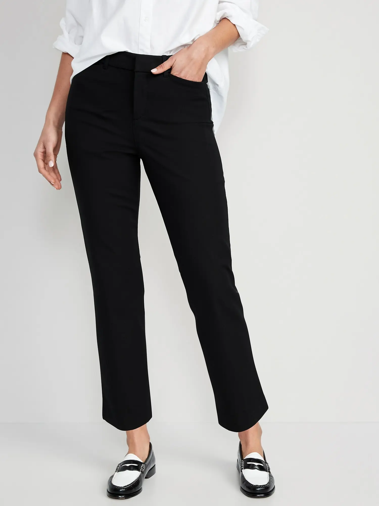 Old Navy Women's High-Waisted Pixie Straight Pants Old Navy Women's High-Waisted Pixie Straight Pants