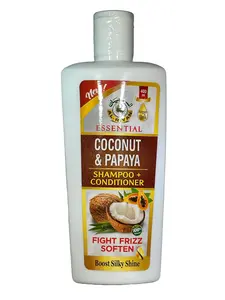 Al_Riyan Coconut & Papaya Shampoo & Conditioner 400ml - Fights Frizz Softens Hair Boosts Silky Shine Organic Natural Ingredients Body Care Moisturizers