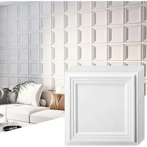 33-Pack  Textured Accent Wall Panel for Interior Decor,  PVC Decorative Wall Paneling for Living Room Bedroom Gaming Room Office, 11.8"x11.8" Cover 32.Sq.Ft., White