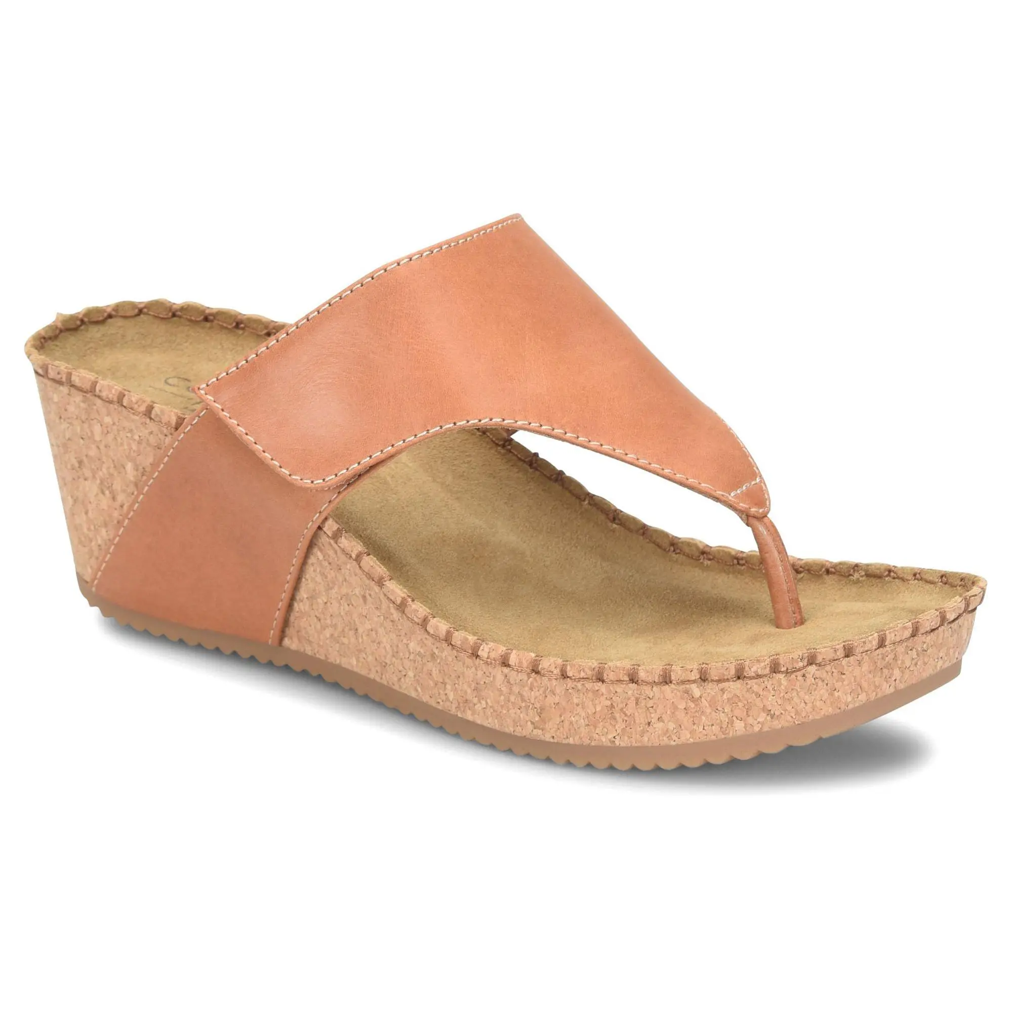 Comfortiva Leather Wedged Thong Sandal - Edwyn