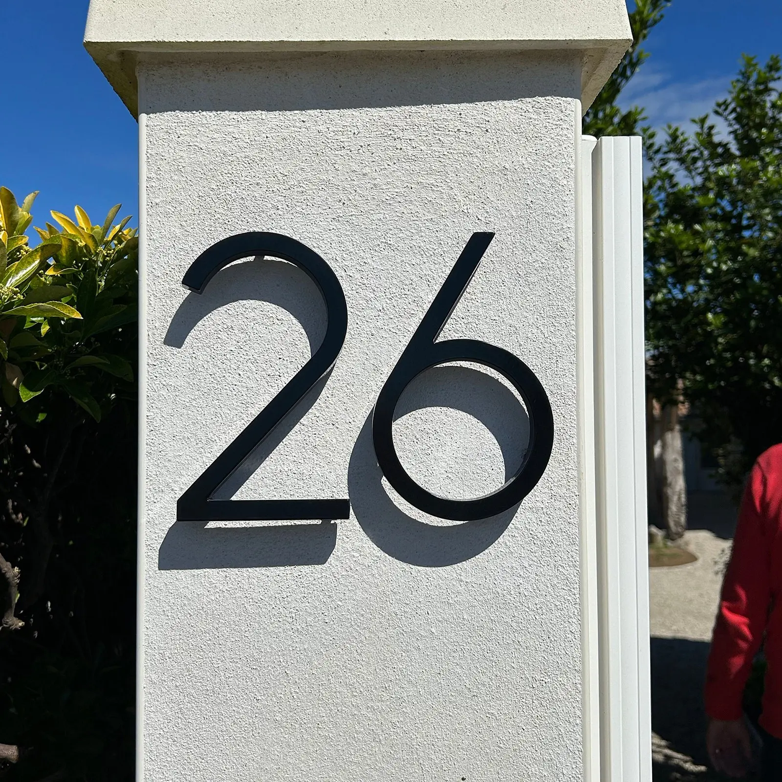 1pc 5/6/8 Inch Modern Black Metal House Numbers, Floating Waterproof Rustproof Outdoor Address Plaque for Outside Wall Gate Mailbox
