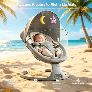 Safe Electric Baby Swing Chair | Secure Harness & Sunshade | Ideal for 0-12 Months