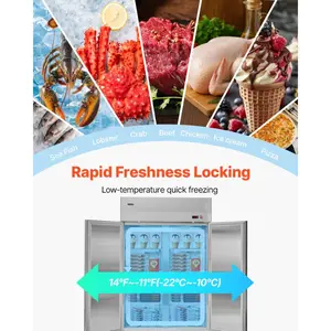 VEVOR Commercial Freezer, 32.2 in Width Reach In Upright-Freezer Three Door, 66.9 Cu. ft Auto-Defrost Stainless Steel Freezer with 12 Adjustable Shelves, -11 to 14 Temp Control, LED Light, 4 WheelsVEVOR Super Brand Day