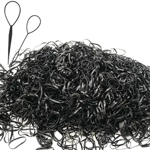 Elastic Hair Rubber Bands 2000 count Soft Ponytail Elastics Holders Small Hair Ties for Blond   Girls   Hair No Crease  No Hurt Thin Easy to dismantle Mini TPU Hair Tie Black
