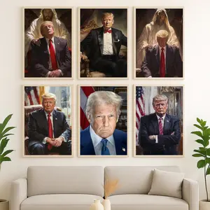 Portrait of President Donald Trump - Patriotic Wall Decor and Political Office Decoration - Iconic Historical Poster of the 45th President of the United States - Artwork of Strength and Leadership