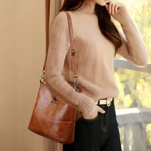 Professional Bucket Crossbody Bag - Large Capacity Adjustable Strap Shoulder Purse for Office & Commute