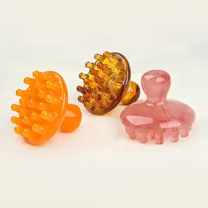 Resin Massage Comb with Round Teeth, Coarse Teeth Head Massager for Relaxation, Relieves Head Discomfort Scalp Massager, Scalp Stimulator, Unisex Fitness & Health Lover Tool