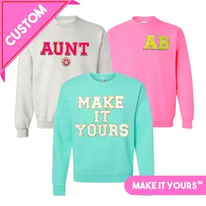 Make It Yours Letter Patch Crewneck Sweatshirt