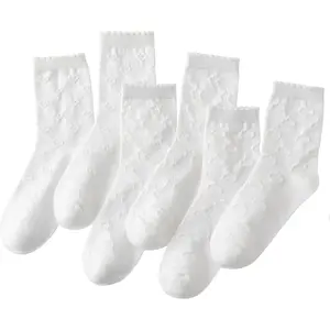 Womens Crew Socks, Cute Cotton Casual Socks for Women 6 Pairs, Size 5-9