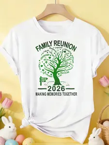 Men' & Women' Unisex Vintage T-Shirt Suitable for Gym Outdoor Family Reunion 2026 - 180g Crew Neck Short Sleeve Casual Shirt with Digital Sublimation Print Machine Washable Round Neck Tee for Spring Summer Fall Activities
