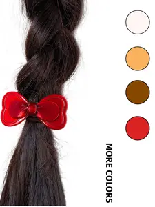 Women's Acetate Fiber Bowknot Hair Accessory, Heart-Shaped Twin Tail Headband, Cute Ponytail Holder, Comfortable and Versatile Vintage Tortoiseshell Hair Bands