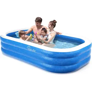 Inflatable Pool 92''*56''*20'' Inflatable Swimming Pool for Summer Water Party BPA-Free Above Ground Blow Up Kiddie Pool Ball/Sand Pit Backyard Outdoor Indoor Age 3+