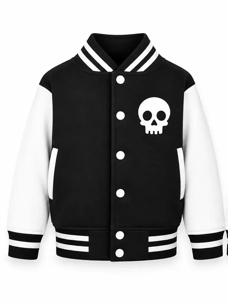 Skeleton Halloween Varsity Jacket - Spooky Season Oversized Letterman Jacket for Men & Women