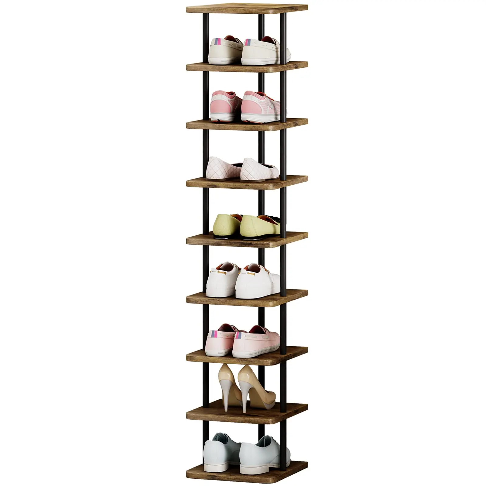 Shoe Rack Storage Rack 9 Layer Vertical Storage Rack, Modern Corner Freestanding, Storage Shoe Rack for Dormitory Home Cabinet Organiser Smooth Deals For You Days