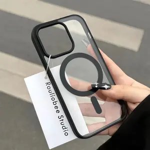Transparent Magnetic Wireless Charging TPU Case Cover, Minimal Shockproof Design with Raised Edges for Camera Lens. Compatible with iPhone 17/16/15/14/13/12/11 Pro, Pro Max & Plus Air. Anti-Drop, Durable&Comfortable Grip, Protective Casing
