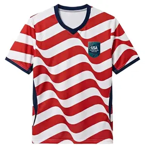 Unisex USA Pride Soccer Jersey - Red-White-Blue Inspired, Quick-Dry Moisture-Wicking Crew Tee, Quality Alternative, Small Business Support, Versatile Menswear Top, Soccer Jerseys